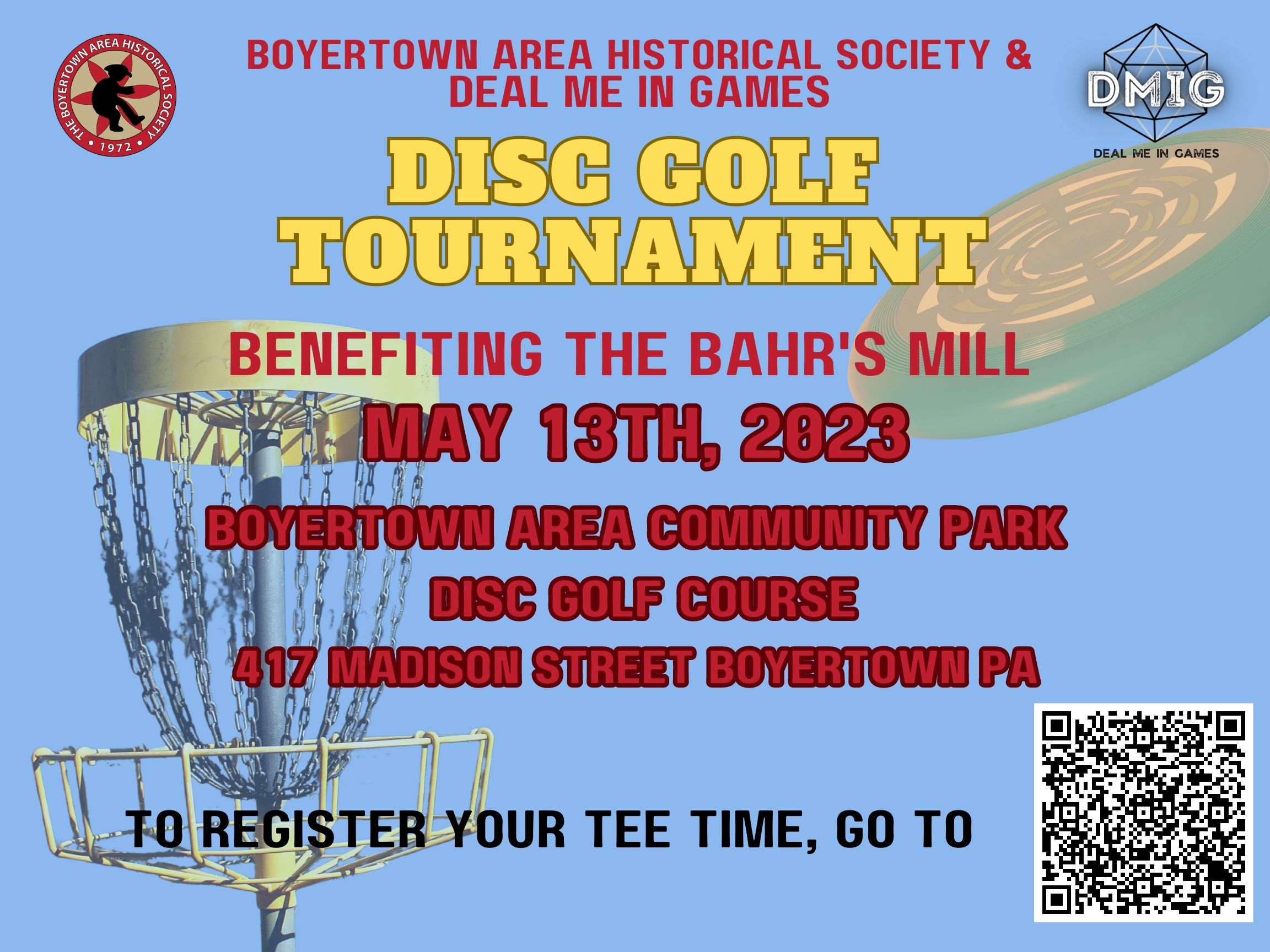 Disc Golf Tournament Boyertown Area Historical Society